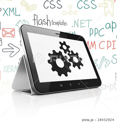 Web development concept: Tablet Computer with Web development concept: Tablet Computer with 28432924