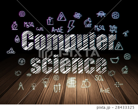 Science concept: Computer Science in grunge dark 28433325