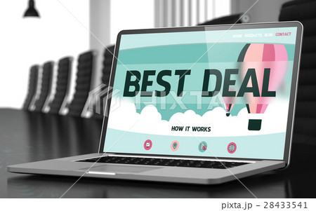 Best Deal on Laptop in Conference Room. 3D. Best Deal on Laptop in Conference Room. 3D. 28433541