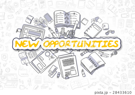 New Opportunities - Cartoon Yellow Word. Business 28433610