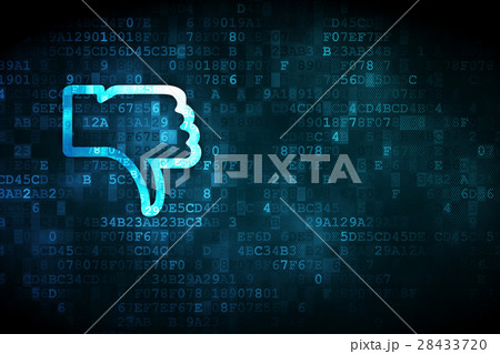 Social network concept: Thumb Down on digital Social network concept: Thumb Down on digital 28433720