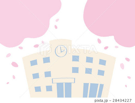 学校と桜 28434227