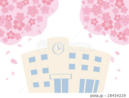 学校と桜 28434229