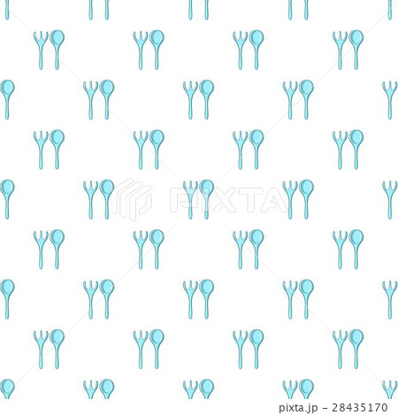 Baby spoon and fork pattern, cartoon style 28435170