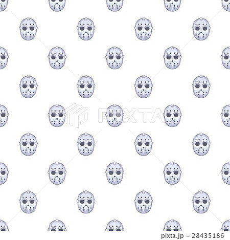 Hockey mask pattern, cartoon style Hockey mask pattern, cartoon style 28435186