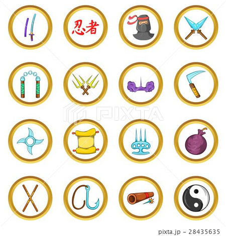 Ninja vector set, cartoon style 28435635