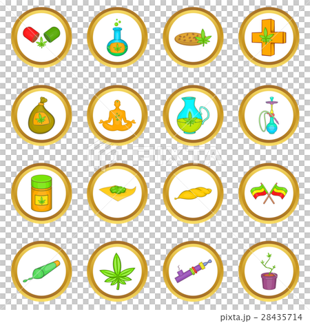 Medical marijuana vector set, cartoon style Medical marijuana vector set, cartoon style 28435714