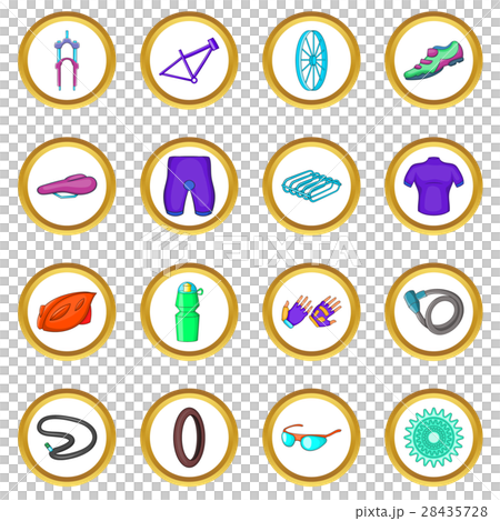 Bicycling vector set, cartoon style 28435728