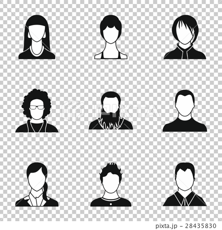 Avatar of different people icons set simple style  Stock Illustration  28435830  PIXTA