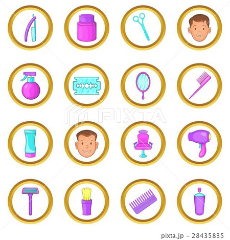 Barbershop vector set, cartoon styleのイラスト素材 [28435835
