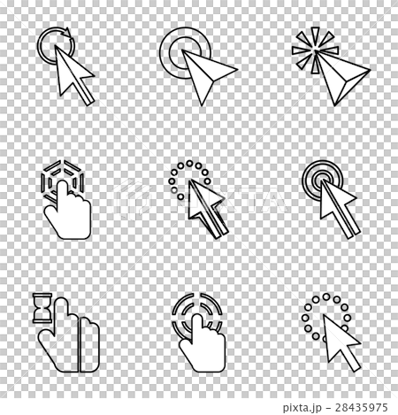 Pointer icons set, outline style - Stock Illustration [28435975] - PIXTA