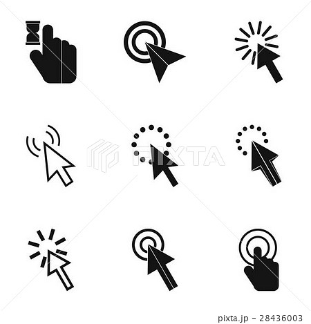 Cursor icons set, simple style 28436003