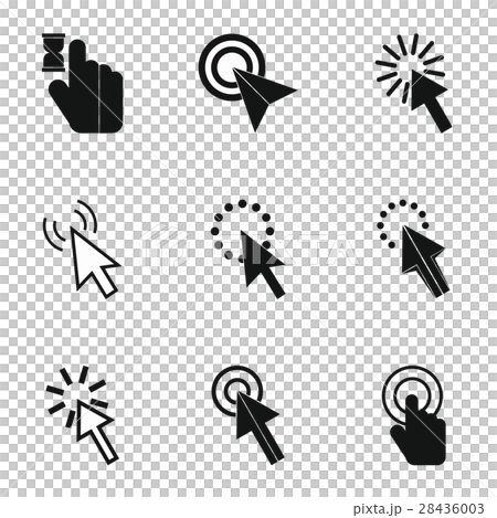 Cursor icons set, simple style 28436003