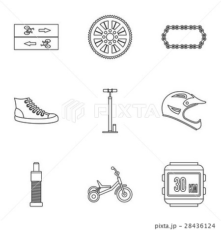 Race bike icons set, outline style 28436124