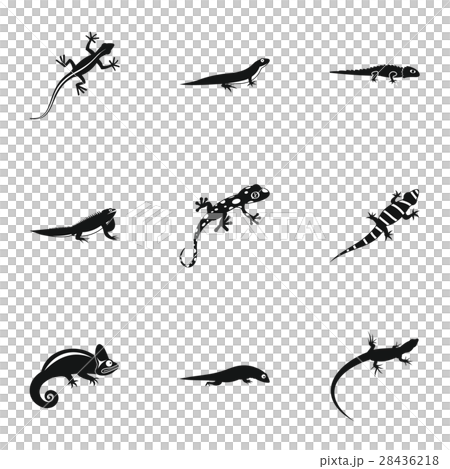 Varan icons set, simple style 28436218