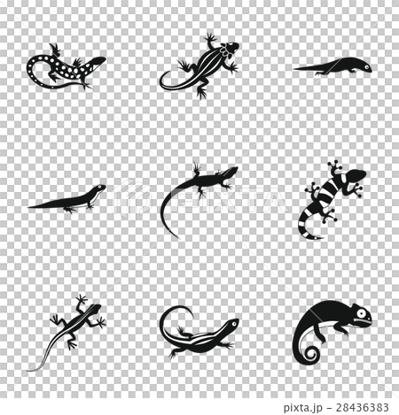 Chameleon Icons Set Simple Styleのイラスト素材