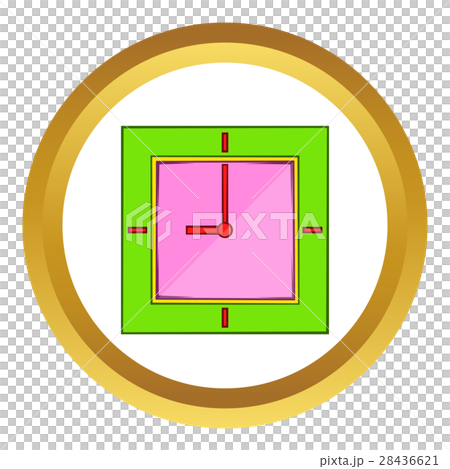Wall clock with green rim vector icon Wall clock with green rim vector icon 28436621