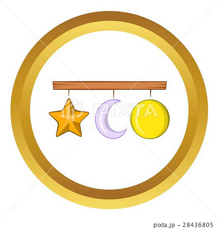 Crib mobile vector icon, cartoon style 28436805
