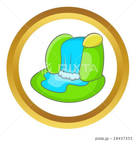 Mountain waterfall vector icon 28437355