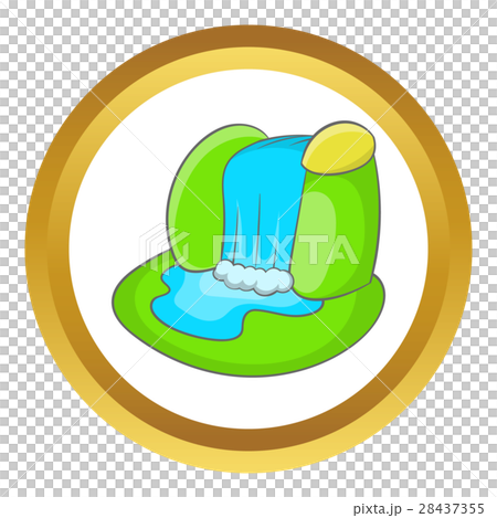 Mountain waterfall vector icon 28437355