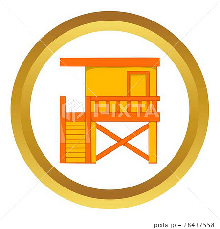 Rescue booth on the beach vector icon 28437558