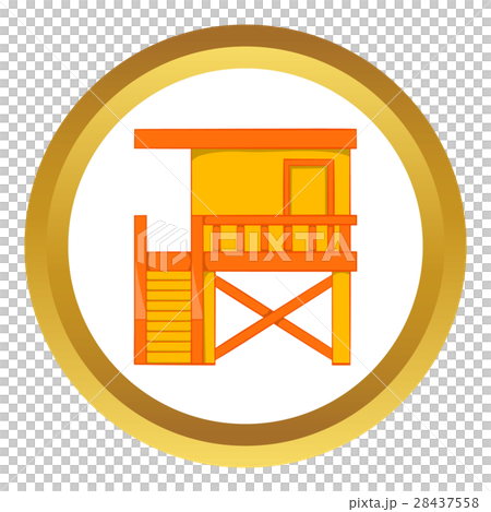 Rescue booth on the beach vector icon 28437558