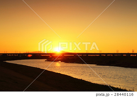 線路のある夕景 線路のある夕景 28440116