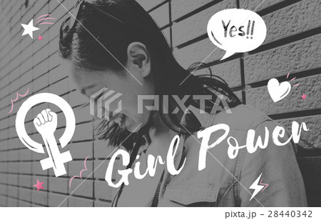 Girl Power Equality Feminist Women's Right Concept Girl Power Equality Feminist Women's Right Concept 28440342