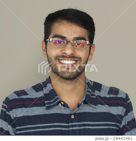 Indian Man Smiling Studio Concept Indian Man Smiling Studio Concept 28441461