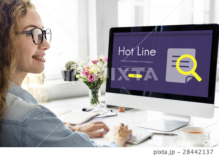 Call Center Hot Line Information Concept 28442137