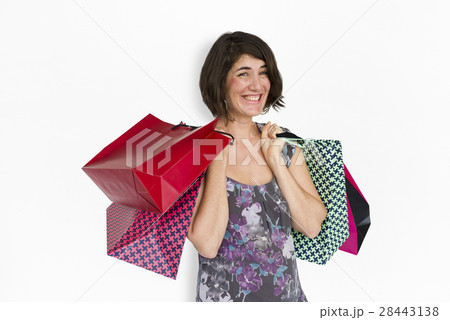 Adult Woman Smiling Shopping Concept 28443138