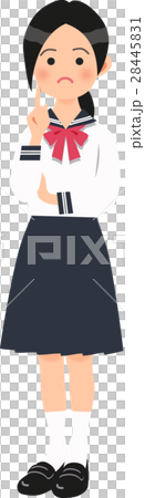 Girls junior high school students thinking of sailor uniforms 28445831