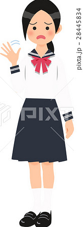 セーラー服姿の嫌がる女子中学生 28445834