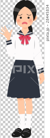 セーラー服姿の嫌がる女子中学生 28445834