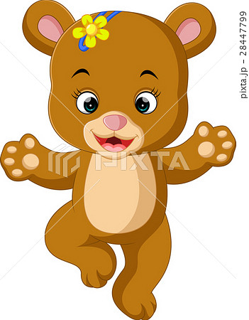 cute baby bear dancing cartoon 28447799