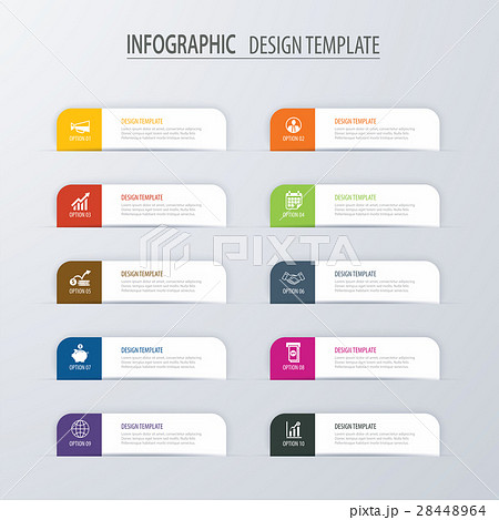Modern Tab Index Infographic Options Templateのイラスト素材