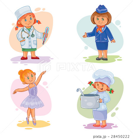 Set icons of small children different professions Set icons of small children different professions 28450222