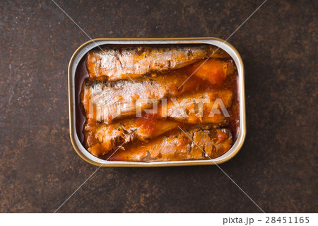 Tinned sardines in tomato sauce on the slate 28451165