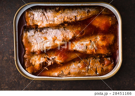 Tinned sardines in tomato sauce  closeup 28451166