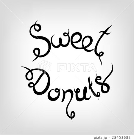 Vector Hand-drawn Lettering.  Sweet Donuts. 28453682