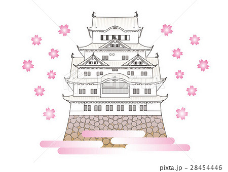 姫路城の春のイラスト素材
