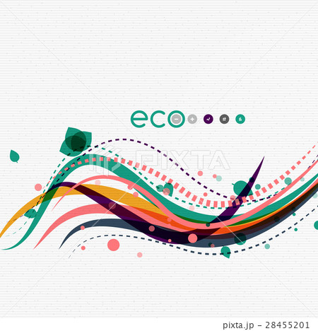 Vector abstract floral waves with leaves, nature 28455201
