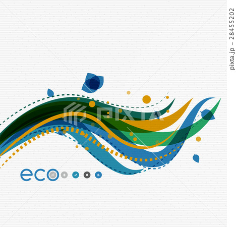 Vector abstract floral waves with leaves, nature Vector abstract floral waves with leaves, nature 28455202