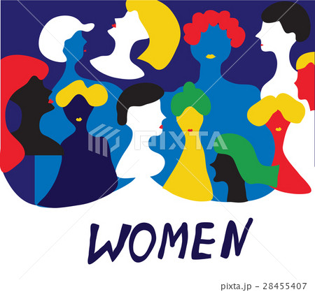 Conceptual illustration with women in group 28455407