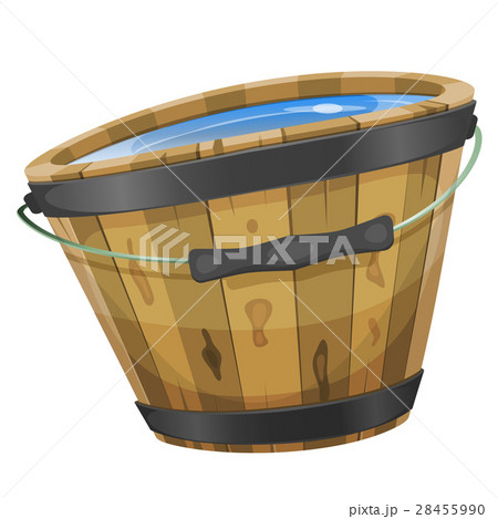 Wood Bucket With Water 28455990