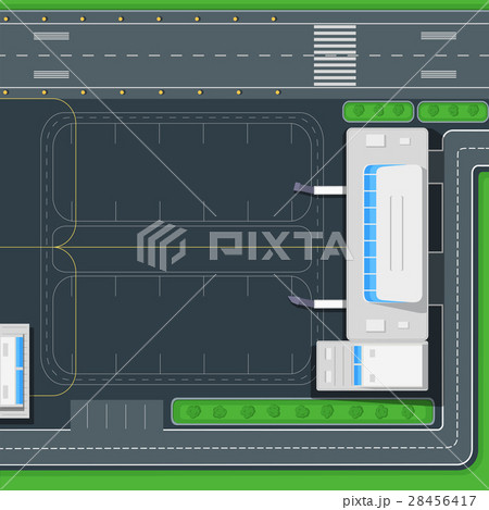 Airport Top View Vector Concept in Flat Design Airport Top View Vector Concept in Flat Design 28456417