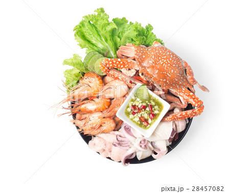 seafood mixed with spicy sauce thai food seafood mixed with spicy sauce thai food 28457082