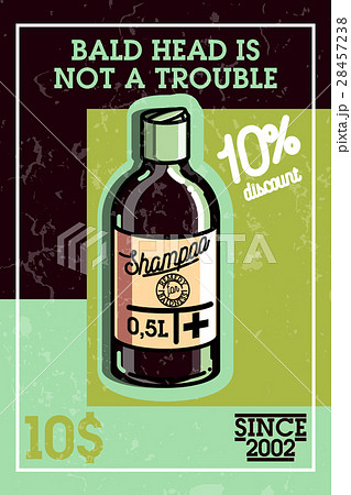 Color vintage remedy for baldness banner 28457238