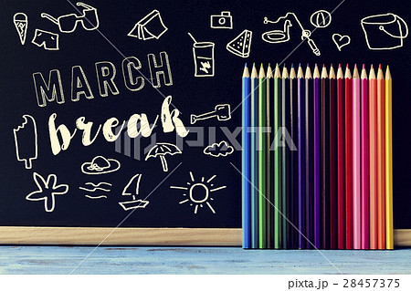 the text march break written in a chalkboard 28457375