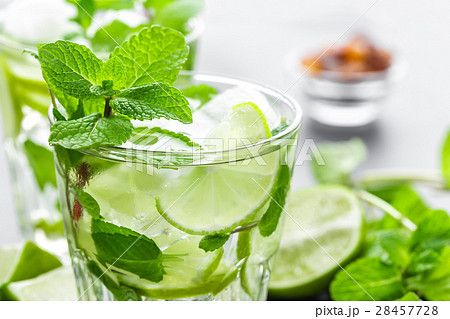 Mojito Cubano or caipirinha cocktail 28457728